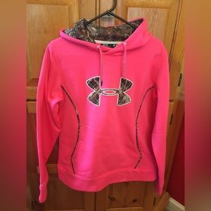 Women’s Pink And Camo Under Armour Hooddie